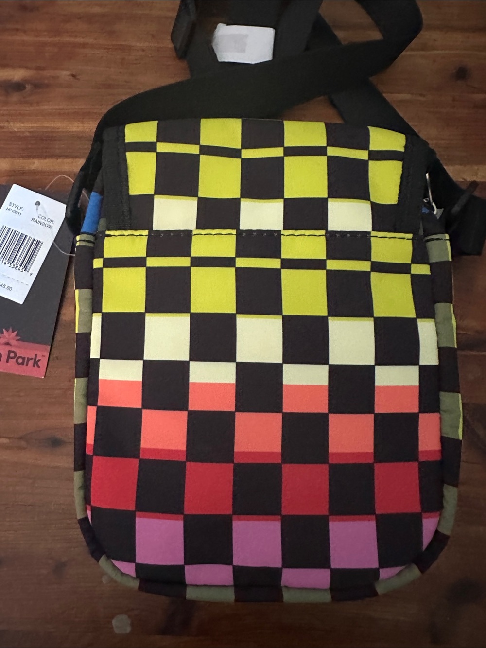 Multicolor Checkered Crossbody Bag - Blue/Pink/Green - Picture 2 of 6